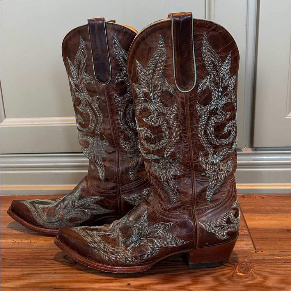 Old Gringo Diego Boots Brown with Turquoise and Tan Stitching